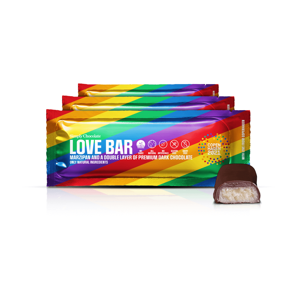 Love 12-pack | Marzipan and a double layer of premium dark chocolate