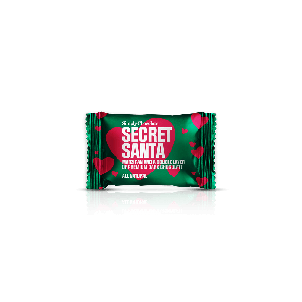 Secret Santa - Box with 75 pcs. bites | Marzipan and a double layer of premium dark chocolate