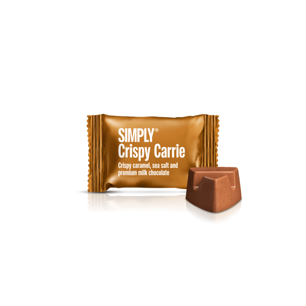 Crispy Carrie - Cube with 9 pcs. bites | Crunchy caramel, sea salt and milk chocolate