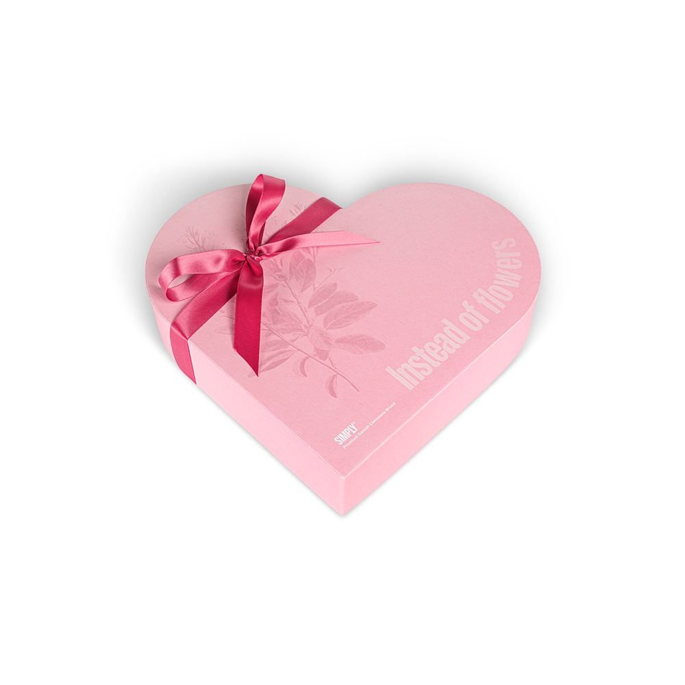 Premium Heartbox | Exclusive gift box with 40 pcs. mix chocolate bites