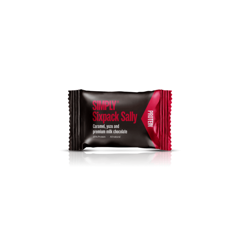 Protein bites - Caramel, yuzu, sesame, and milk chocolate | Simply® Sixpack Sally - 75 pcs.