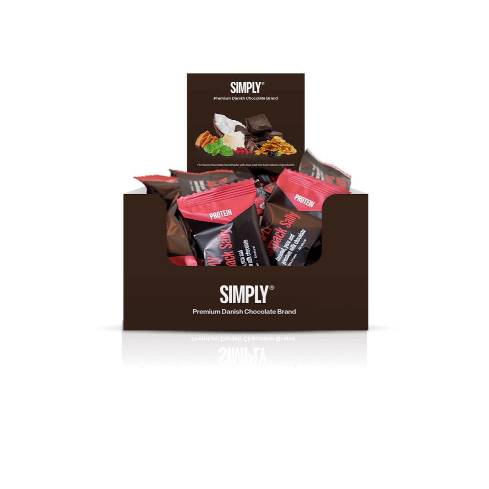 Protein bites - Caramel, yuzu, sesame, and milk chocolate | Simply® Sixpack Sally - 75 pcs.