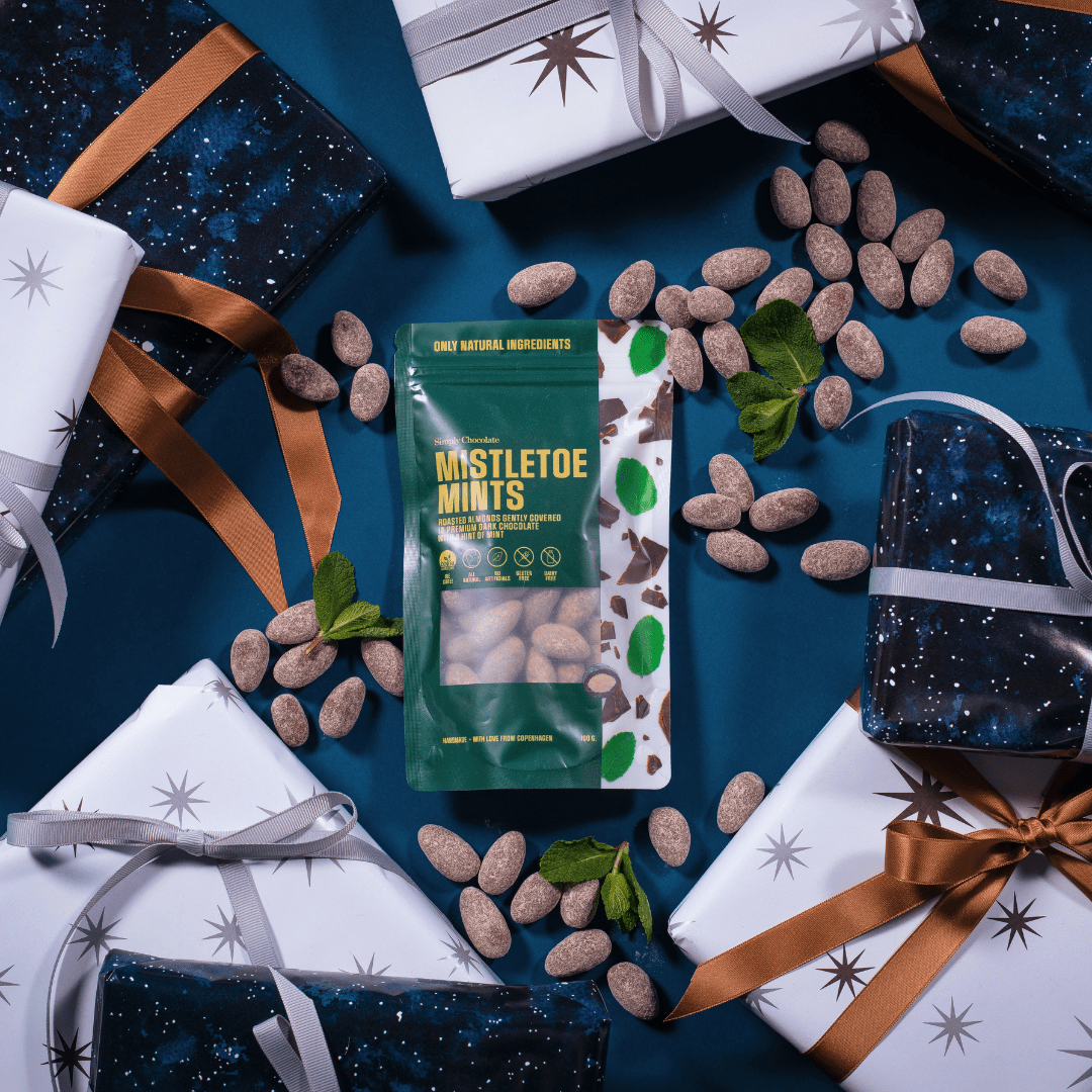 Mistle Toe Mints | Ristede mint mandler med mørk premium chokolade - Jul - Simply®