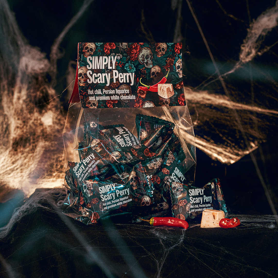 Simply® Scary Perry - 20 Bites | Hot chili, Persian liquorice and premium white chocolate