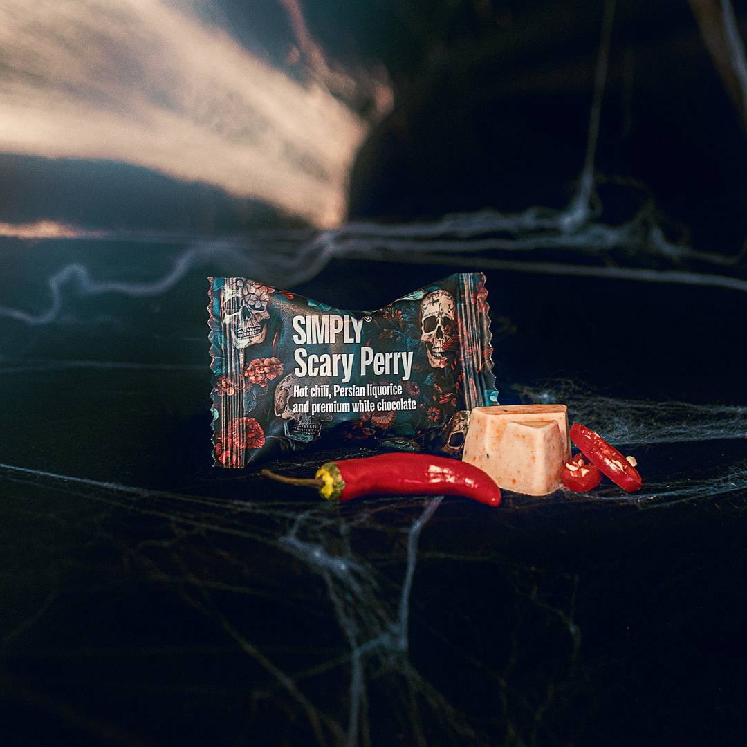 Simply® Scary Perry - 20 Bites | Hot chili, Persian liquorice and premium white chocolate