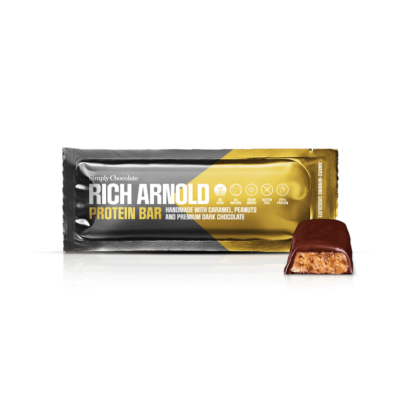 Rich Arnold | Protein bar with caramel, peanuts and premium dark
