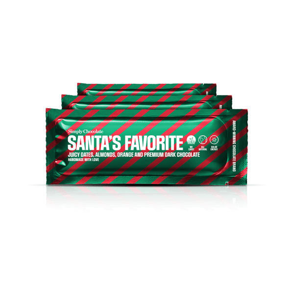 Santa's Favorite 12-pack | Dadler, mandler, appelsin og premium mørk chokolade