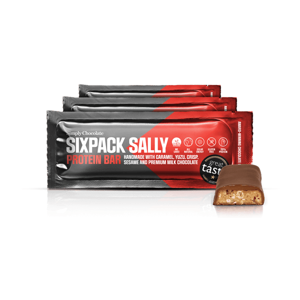 Sixpack Sally 12 Pack | Protein bar with caramel, yuzu, sesame and premium milk chocolate