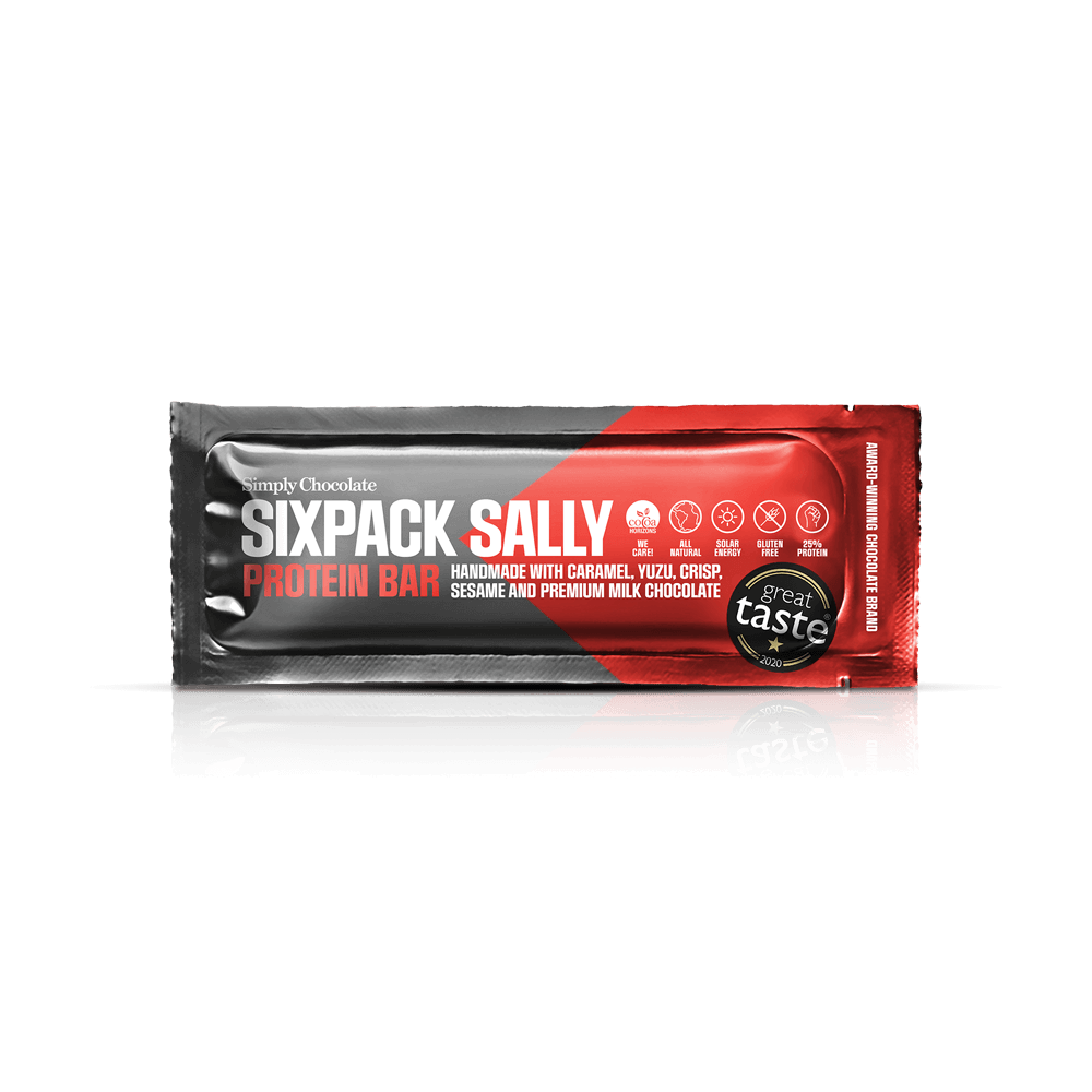 Sixpack Sally | Protein bar with caramel, yuzu, sesame and premium milk chocolate