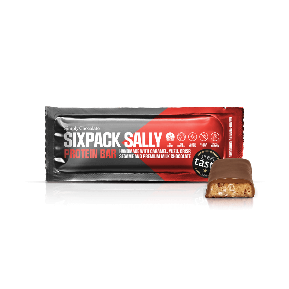 Sixpack Sally | Protein Bar With Caramel, Yuzu, Sesame And Premium Mil –  Simply Chocolate