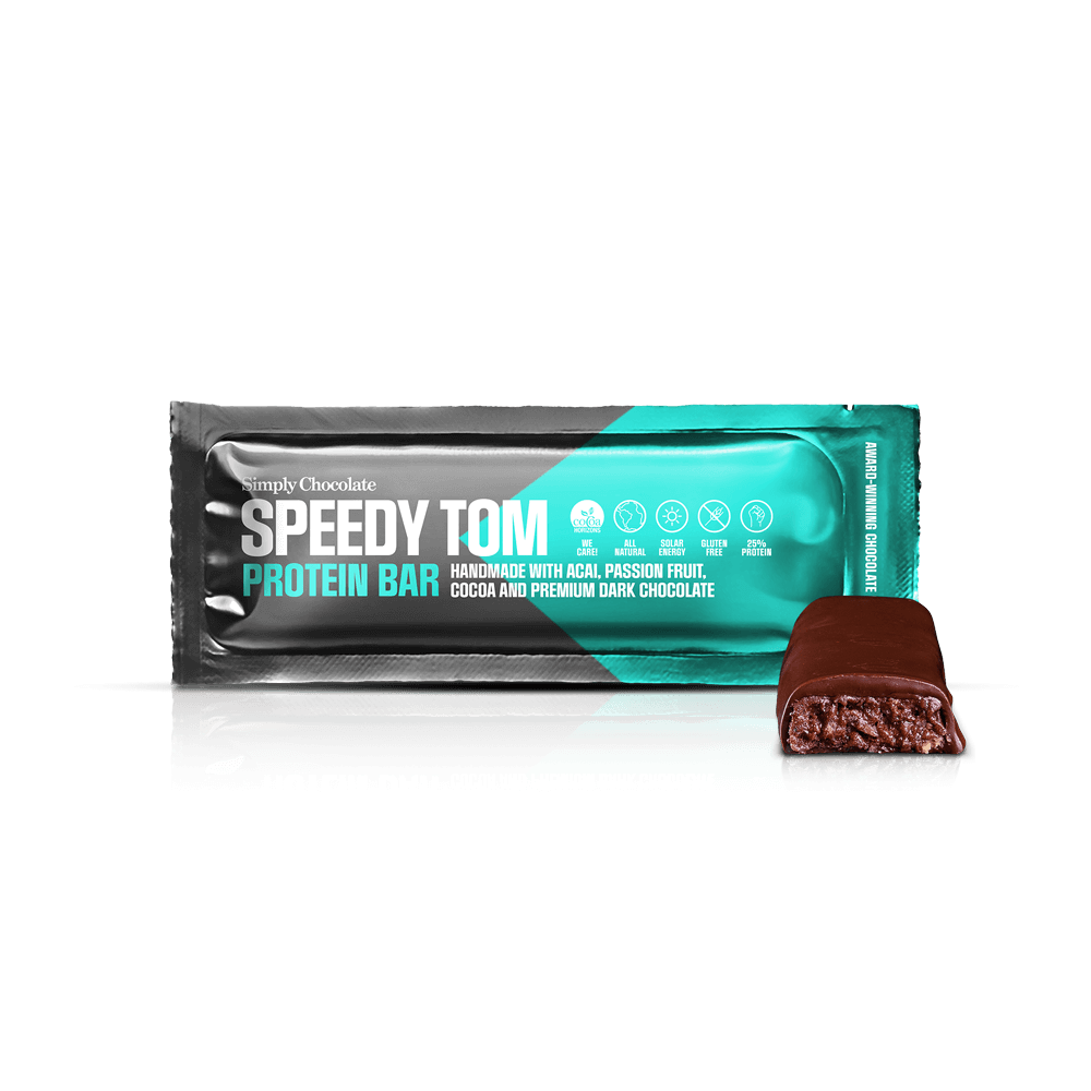 Speedy Tom | Protein bar with acai, cocoa, passionfruit and premium dark chocolate