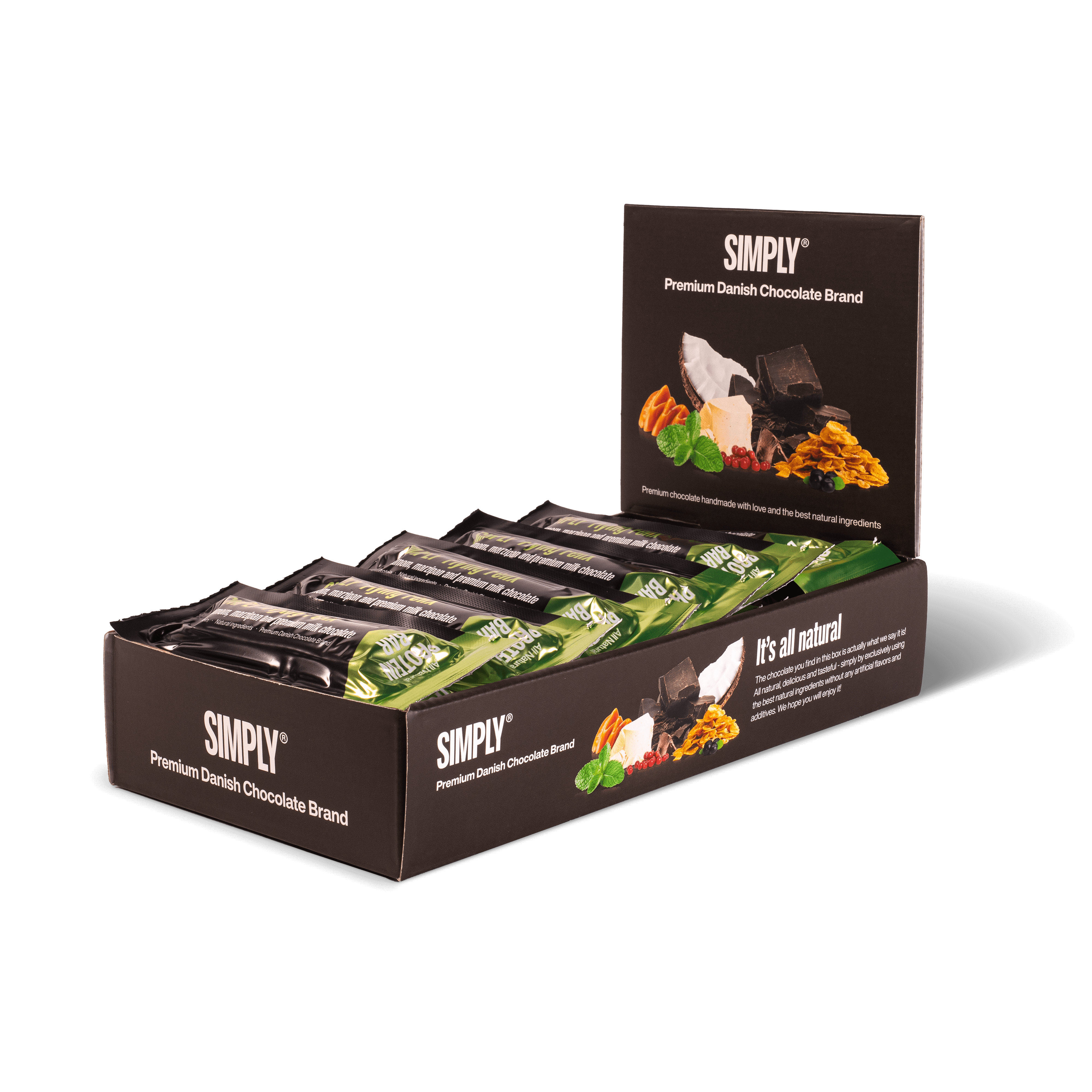 Cardamom, marzipan & premium milk chocolate | Simply® Flying Felix – 15 pcs.