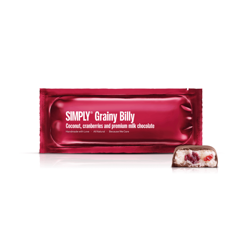 Simply® Grainy Billy | Coconut, cranberry and premium milk chocolate