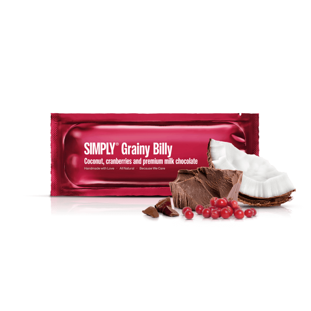 Simply® Grainy Billy | Coconut, cranberry and premium milk chocolate