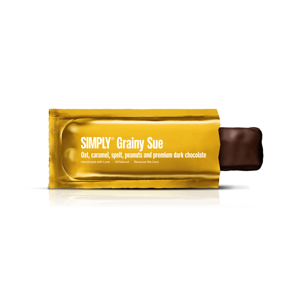 Grainy Sue | Oats, spelt, caramel, peanuts and premium dark chocolate