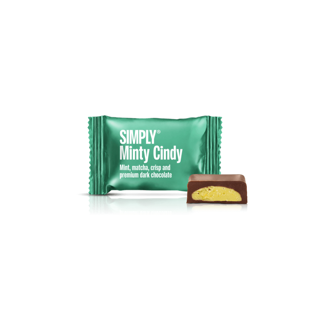 Minty Cindy - Cube with 9 pcs. bites | Mint, matcha tea, crisp and dark chocolate