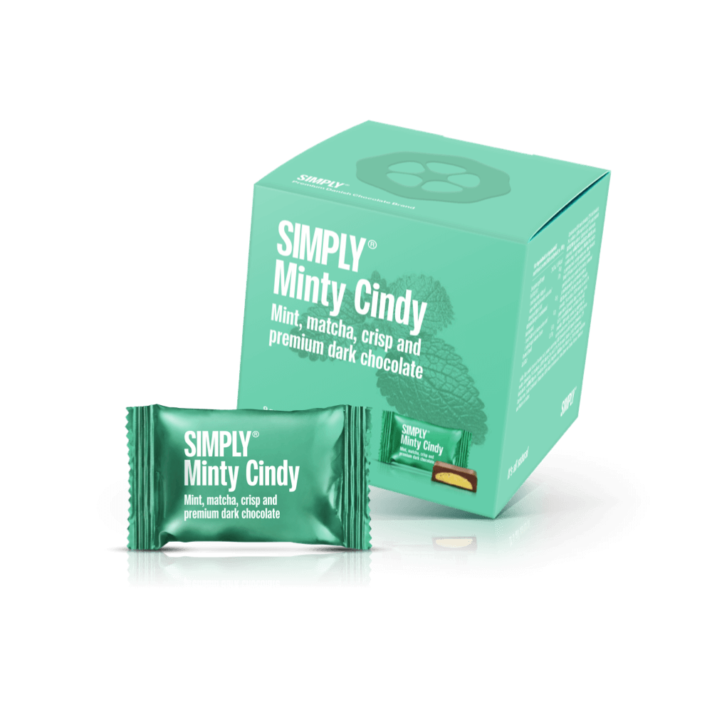 Simply® Minty Cindy - Cube with bites | Mint, matcha tea, crisp and premium dark chocolate