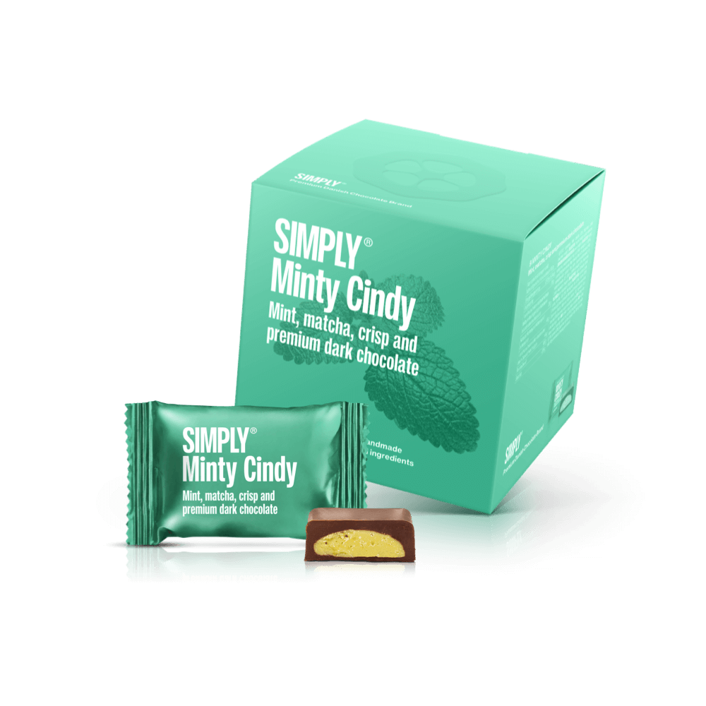 Minty Cindy - Cube with 9 bites | Mint, matcha tea, crisp and dark chocolate