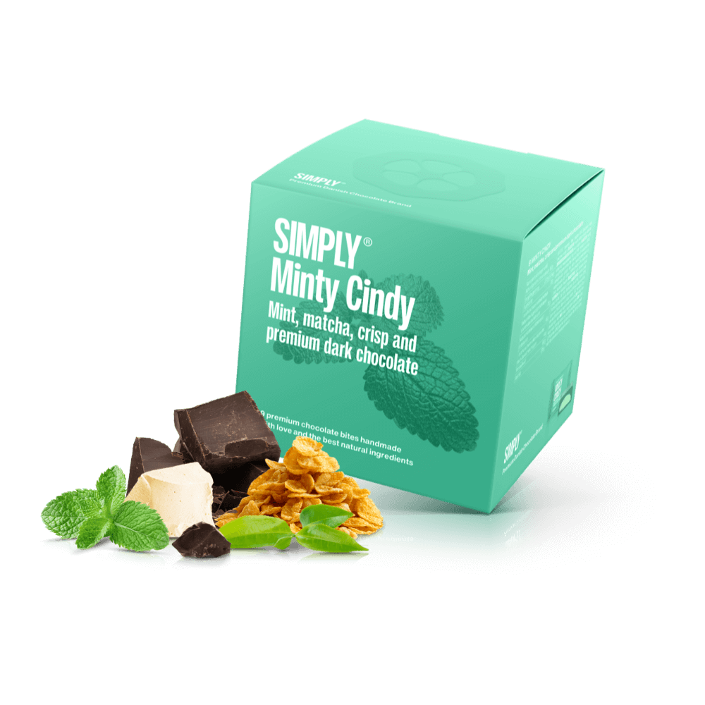 Minty Cindy - Cube with 9 bites | Mint, matcha tea, crisp and dark chocolate