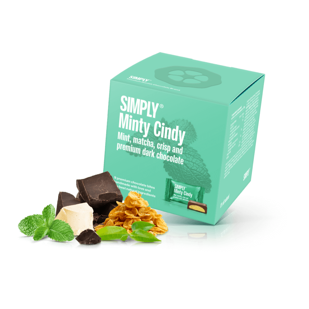 Simply® Minty Cindy - Cube with bites | Mint, matcha tea, crisp and premium dark chocolate