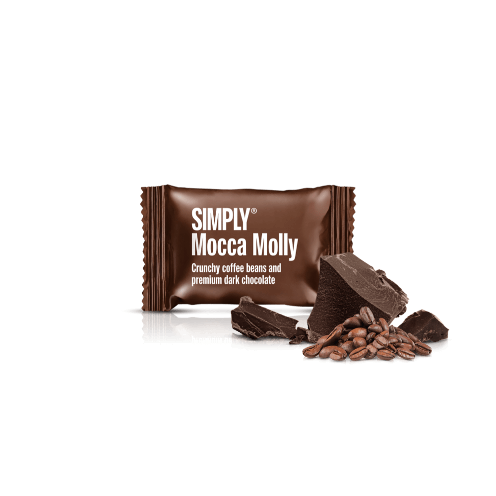 Mocca Molly - Box with 75 pcs. bites | Crunchy coffee beans and dark chocolate