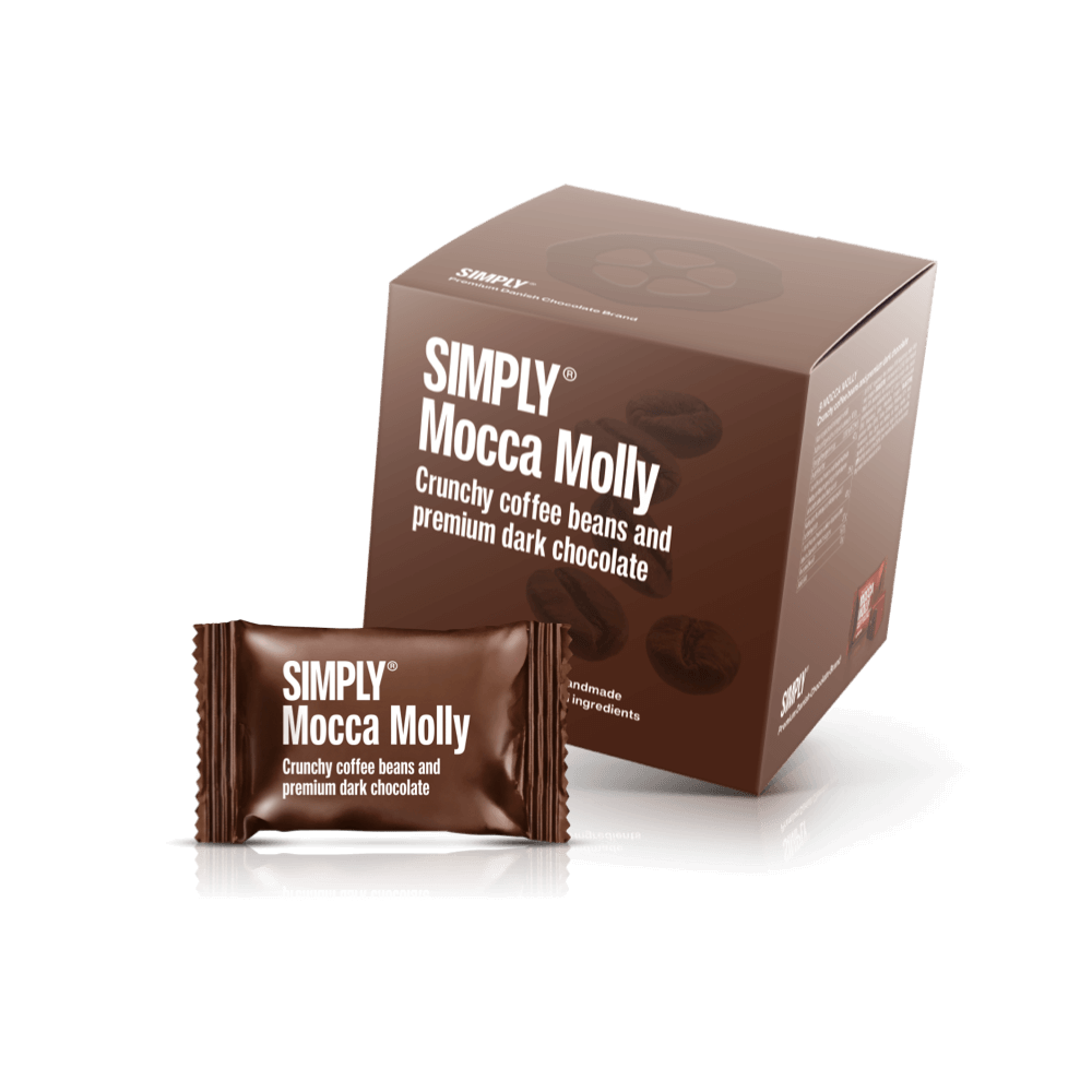 Mocca Molly - Cube with 9 pcs. bites | Crunchy coffee beans and premium dark chocolate