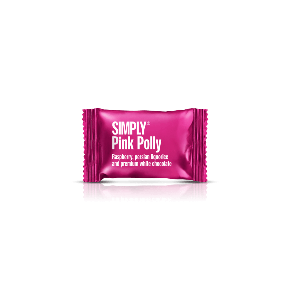 Simply® Pink Polly - 75 Bites | Raspberries, Persian liquorice and white chocolate