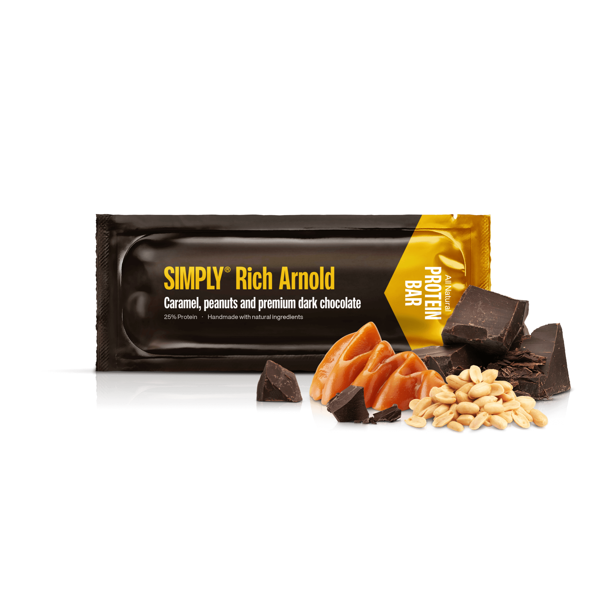 Caramel, peanuts & premium dark chocolate | Simply® Rich Arnold – 30 pcs