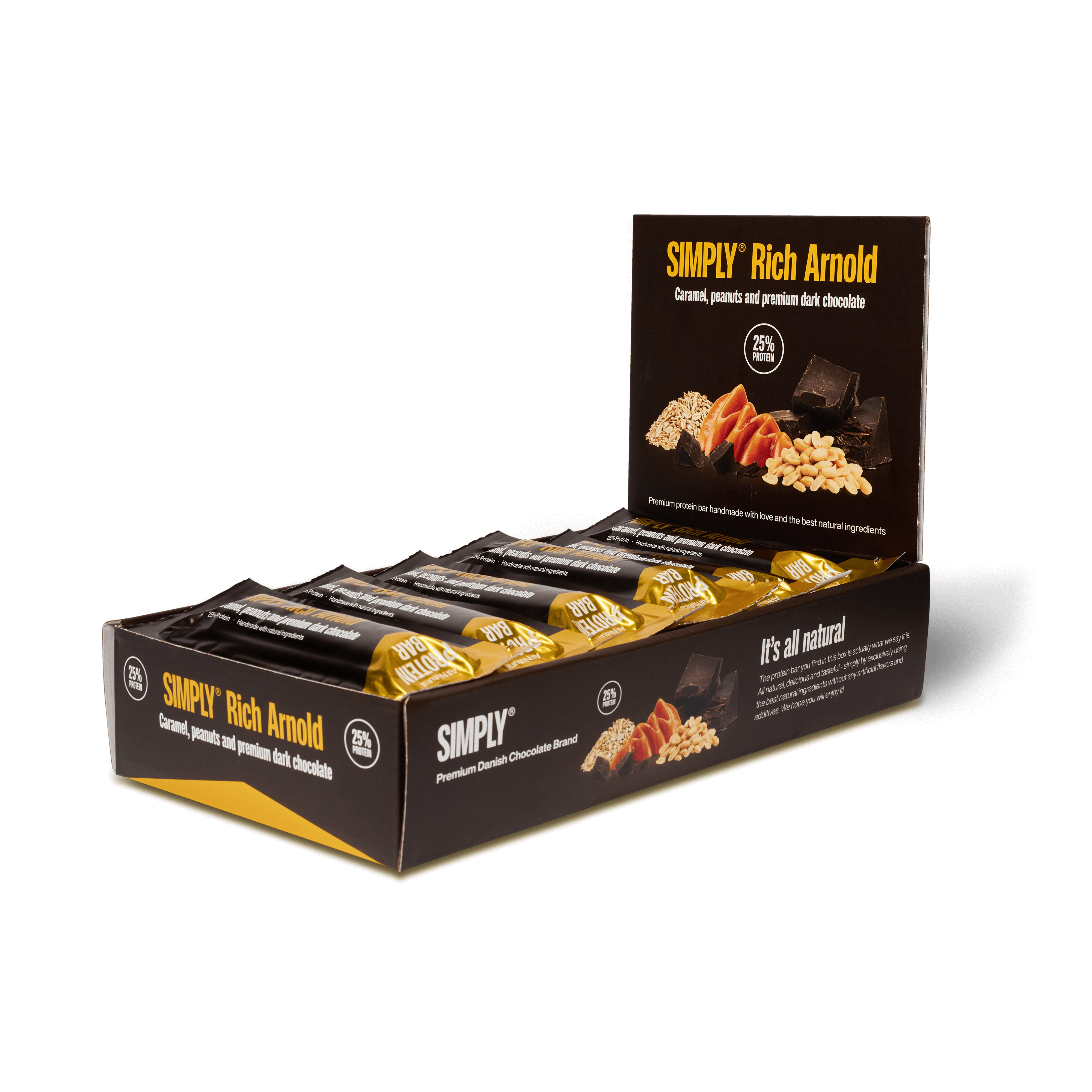 Caramel, peanuts & premium dark chocolate | Simply® Rich Arnold – 15 pcs
