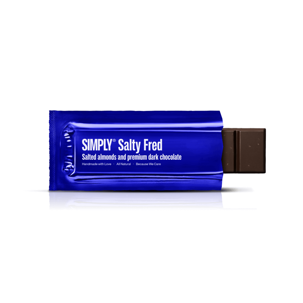 Simply® Salty Fred | Salted almonds and premium dark chocolate