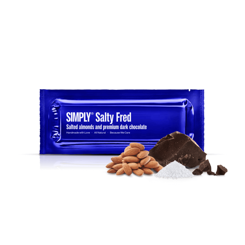 Simply® Salty Fred | Salted almonds and premium dark chocolate