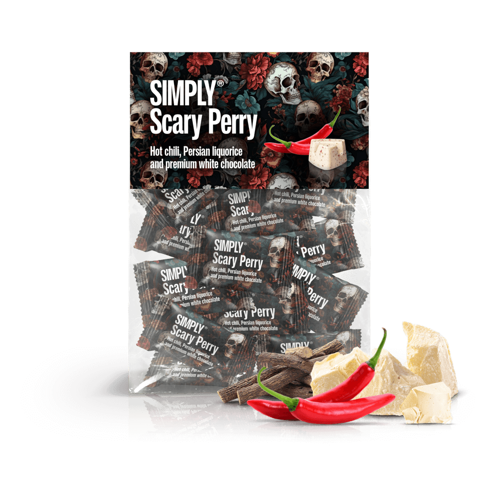 Simply® Scary Perry - 20 Bites | Hot chili, Persian liquorice and premium white chocolate