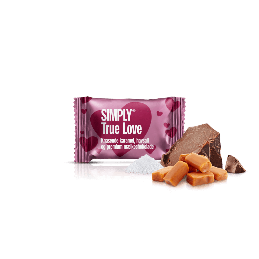 Simply® True Love - 75 Bites | Knasende karamel, havsalt og premium mælkechokolade - Mors dag - Simply®